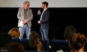 Da Marcus Vetter erkrankt war, übernahm Kameramann und Editor Michele Gentile das Filmgespräch (Foto: Günther Ahner/HDF)