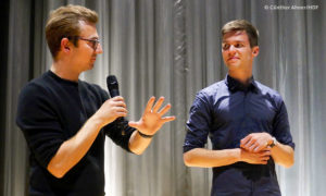 Friedemann Leis und Franz Böhm standen dem Publikum Rede und Antwort (Foto: Günther Ahner/HDF)